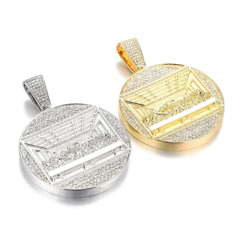 New Last Supper Pendant Cuban Chain Necklace With 14mm Iced Out Chain Fashion  Men Charm Pendant Necklaces Jewelry