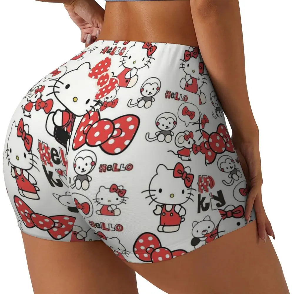 Custom Hello Kitty Cat Gym Shorts Women Athletic Shorts