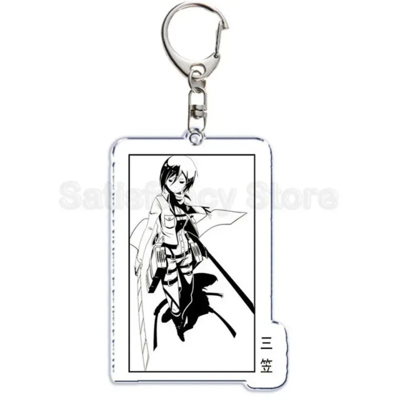 Hot Atan Allen Yeager Keychain Pendant Rtacking of The Giants Armin Arlert Levi Ackermole Playing Double Sided Acrylic Keyring