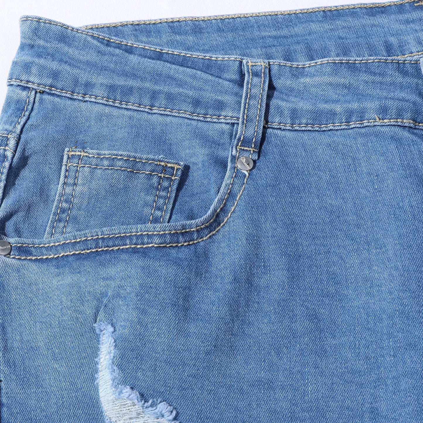 Plus Size Pants Men Skinny Ripped Hole Patchwork Jeans Slim Pencil Denim Streetwear Men's