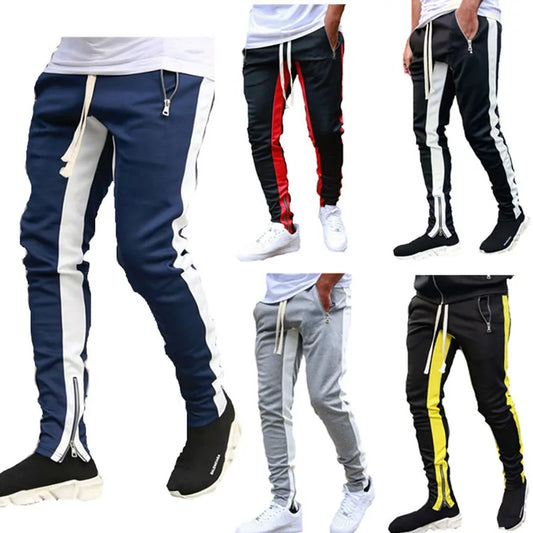 Casual Pants Low Feet Zip Pocket Cotton Pants Men's