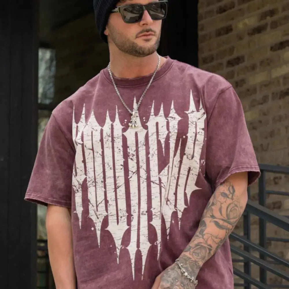 Men T-shirts Round Neck Fashion Loose And Comfortable Clothing