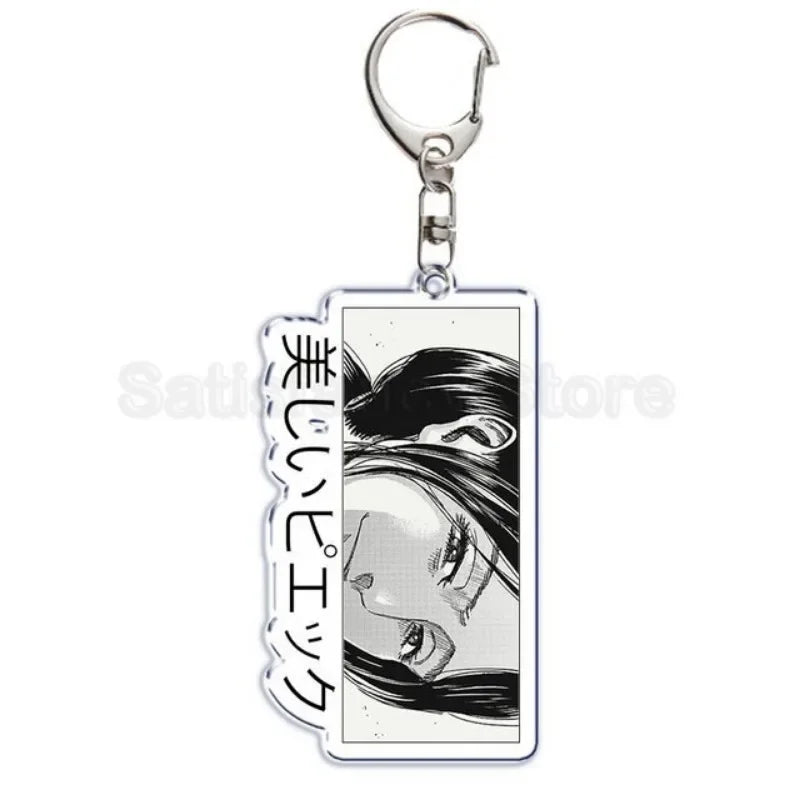 Hot Atan Allen Yeager Keychain Pendant Rtacking of The Giants Armin Arlert Levi Ackermole Playing Double Sided Acrylic Keyring