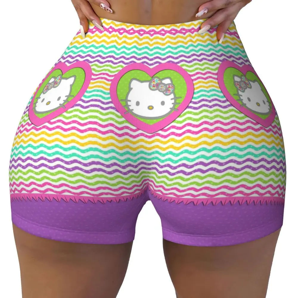 Custom Hello Kitty Cat Gym Shorts Women Athletic Shorts