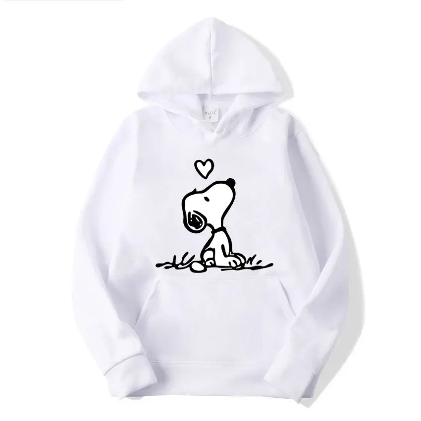 Cartoon Comics Snoopy Hoodie Women Man PulloverCasual Couple Sweatshirt Clothing