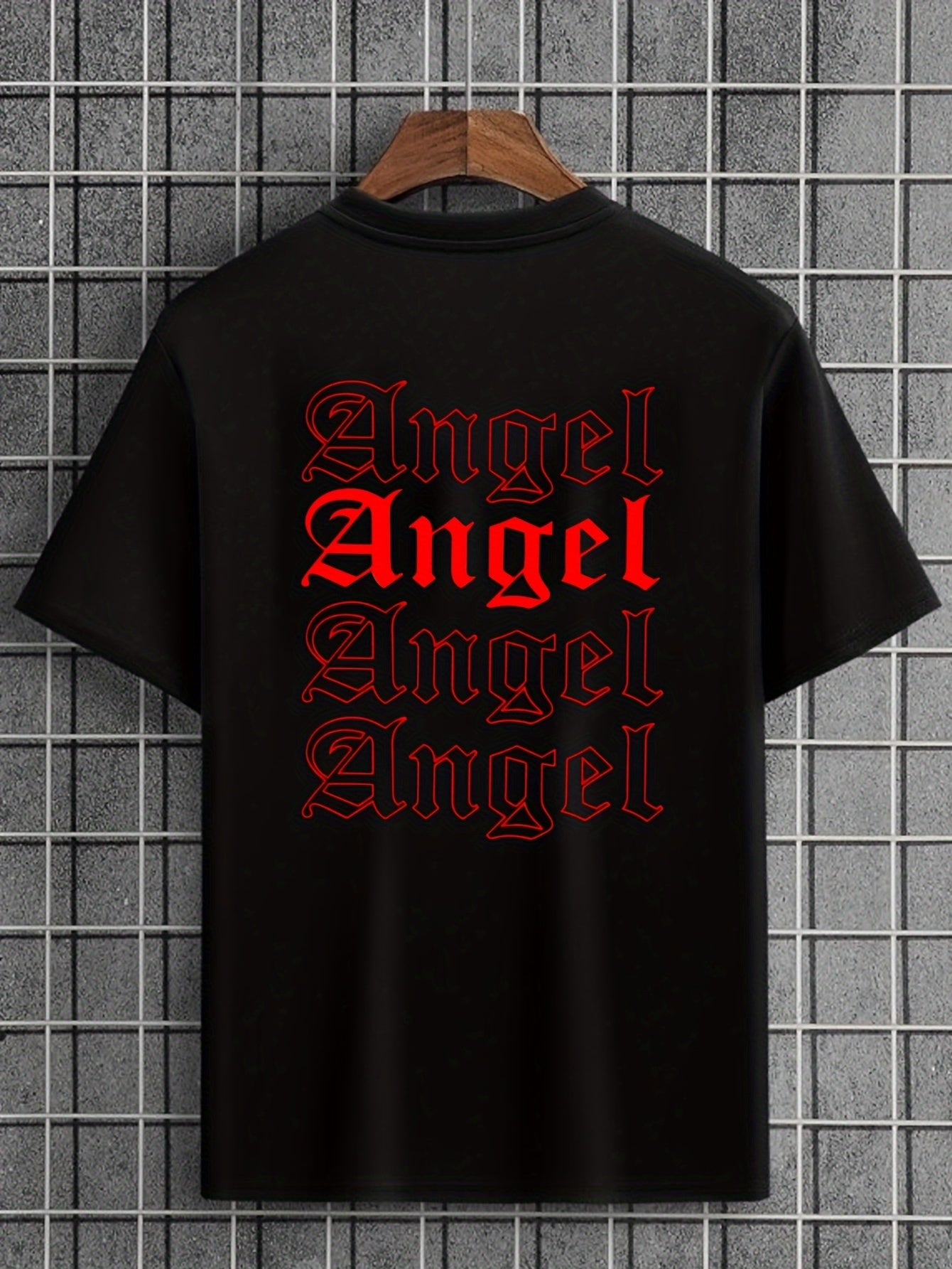 ANGEL Men's Graphic Design Crew Neck Active T-shirt, Comfy Tee