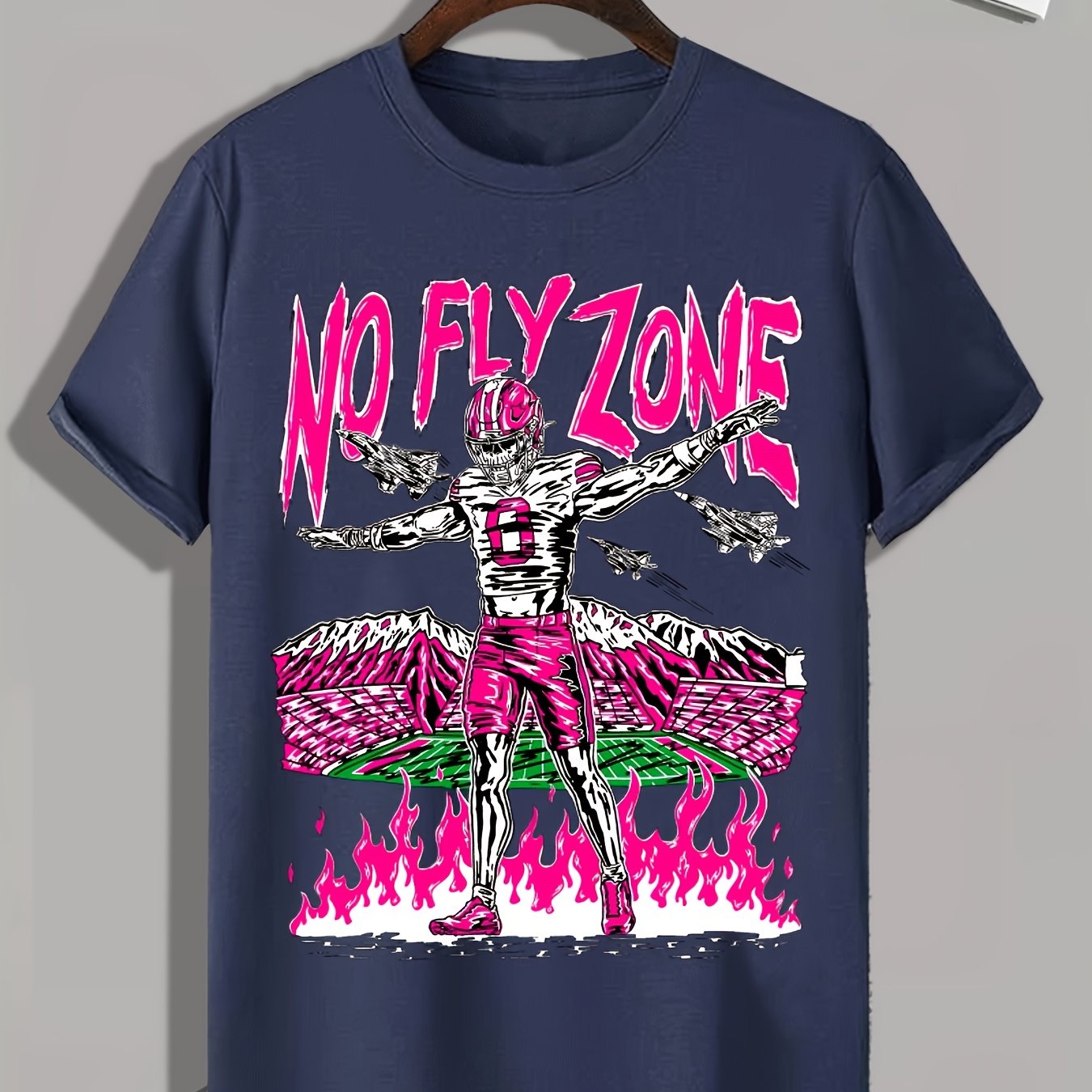 NO FLY ZONE Men's Graphic T-Shirt - Casual Short Sleeve Crew Neck Tee