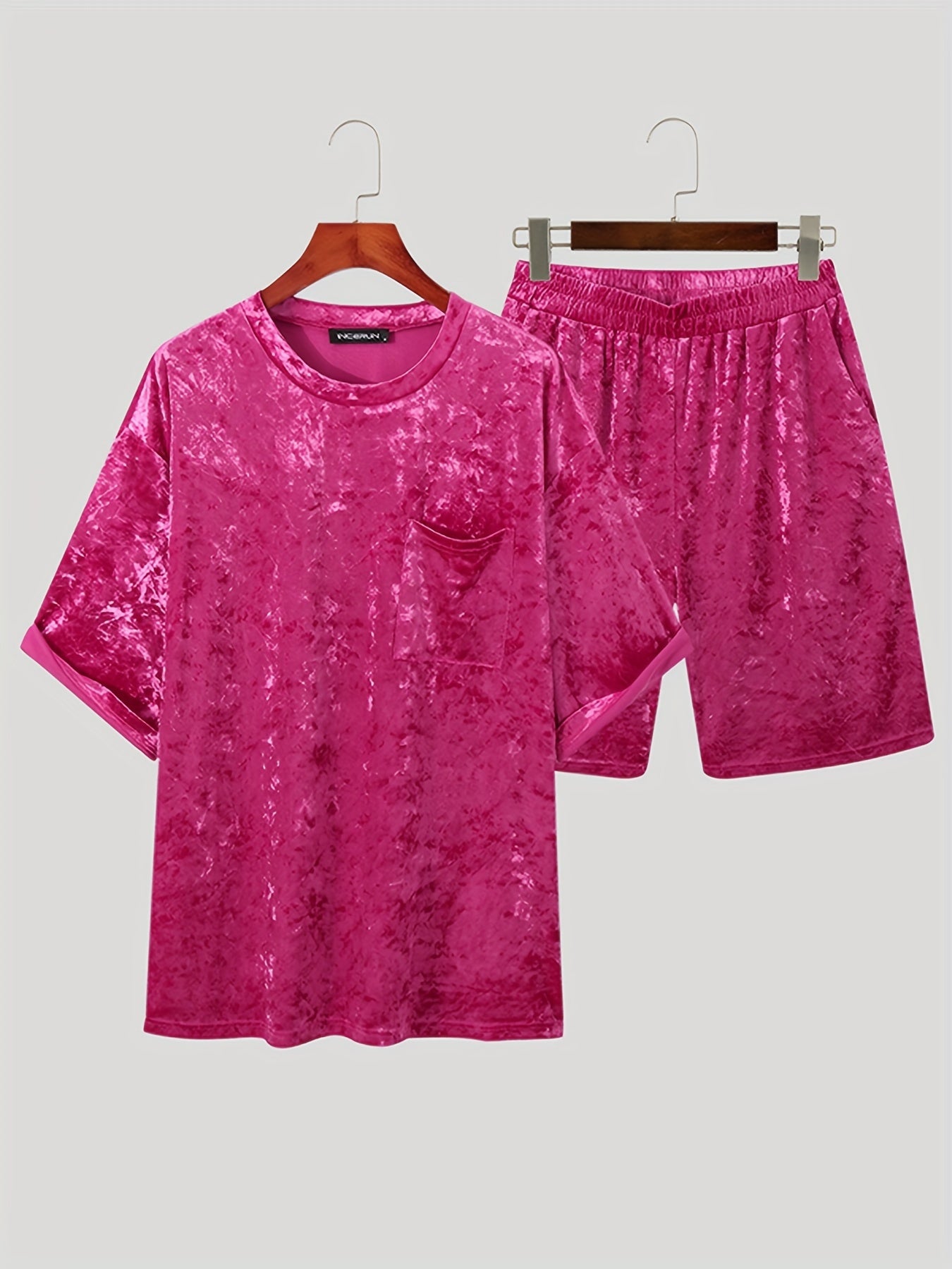 1set Sleepwear Suit Mens Short Sleeve T Shirts Shorts Nightwea