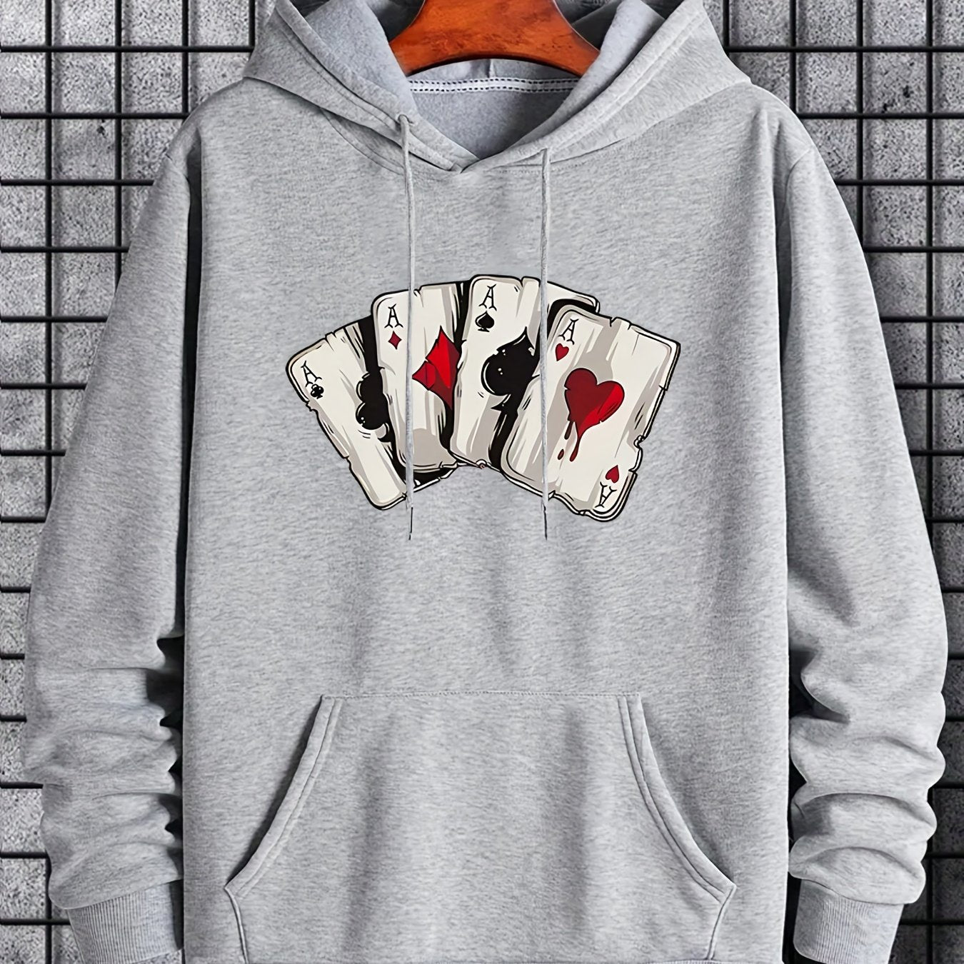 Ace Playing Card Graphic Men's Hoodie - Comfortable