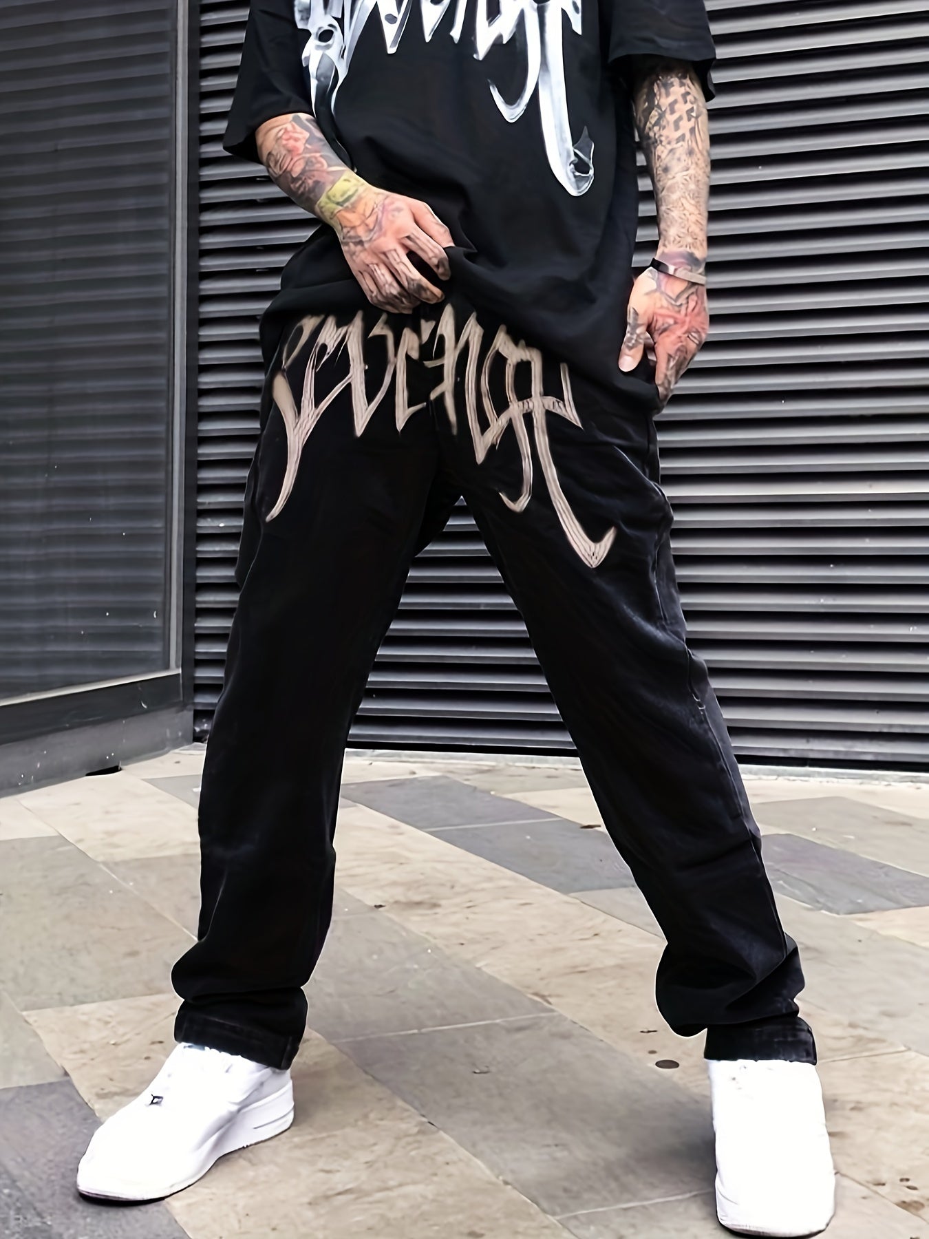 Loose Fit Men's Y2k Casual Jeans, Baggy Street Style