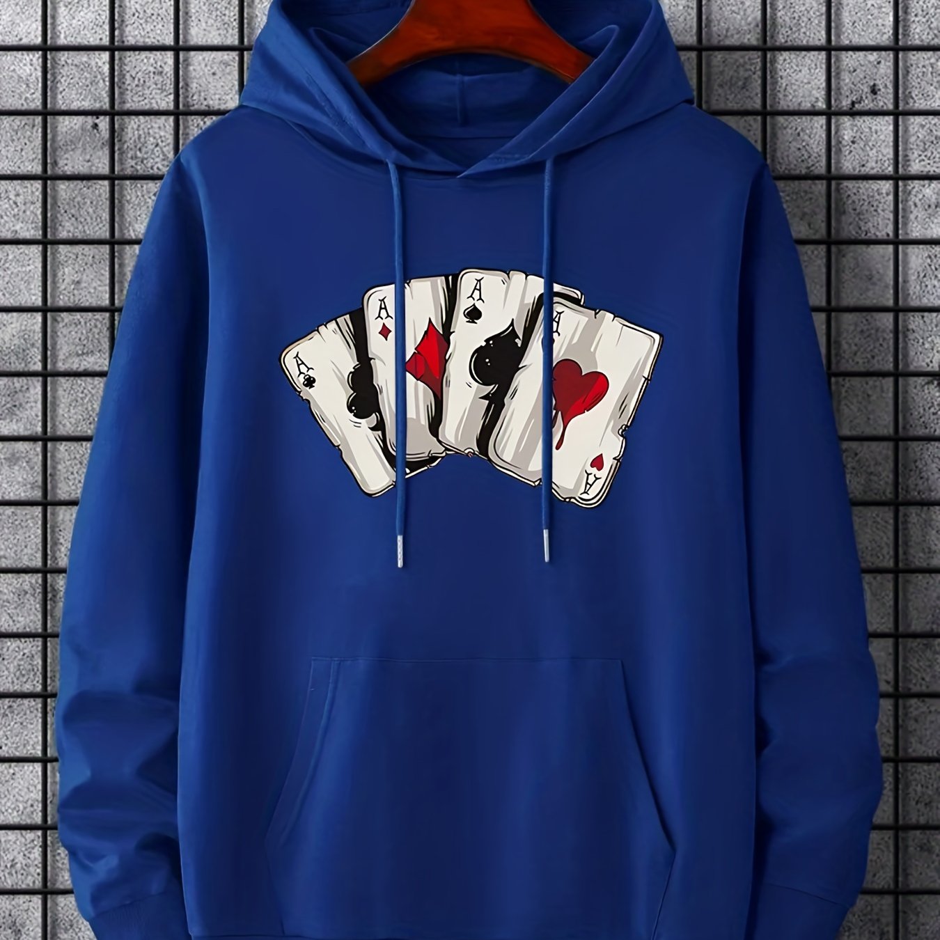 Ace Playing Card Graphic Men's Hoodie - Comfortable