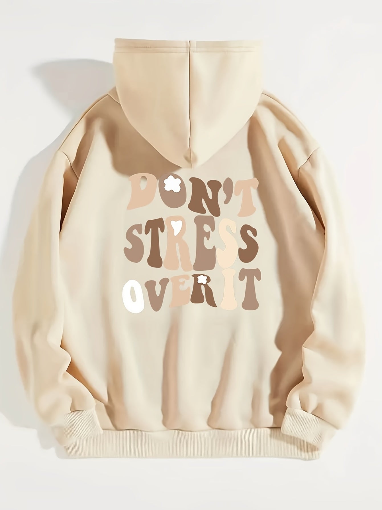 Graphic Long Sleeve Fleece Hooded Sweatshirts, Drawstring With Front Pocket