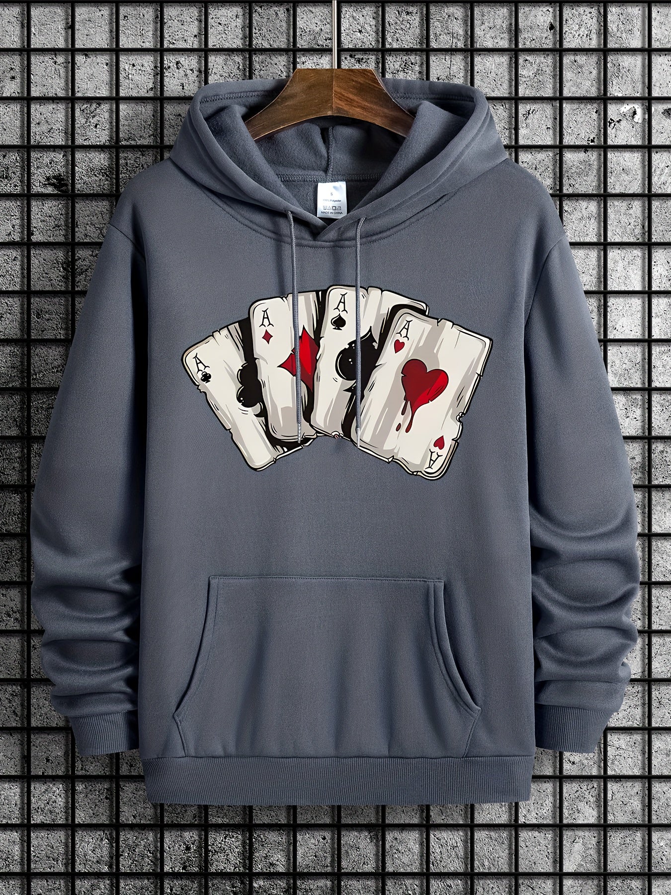 Ace Playing Card Graphic Men's Hoodie - Comfortable