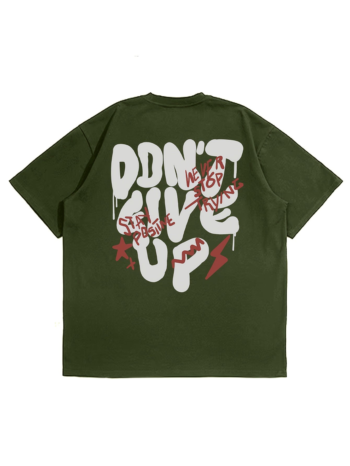 Men's Don'T Give Up Graphic T-shirt, Short Sleeve Crew Neck Tee