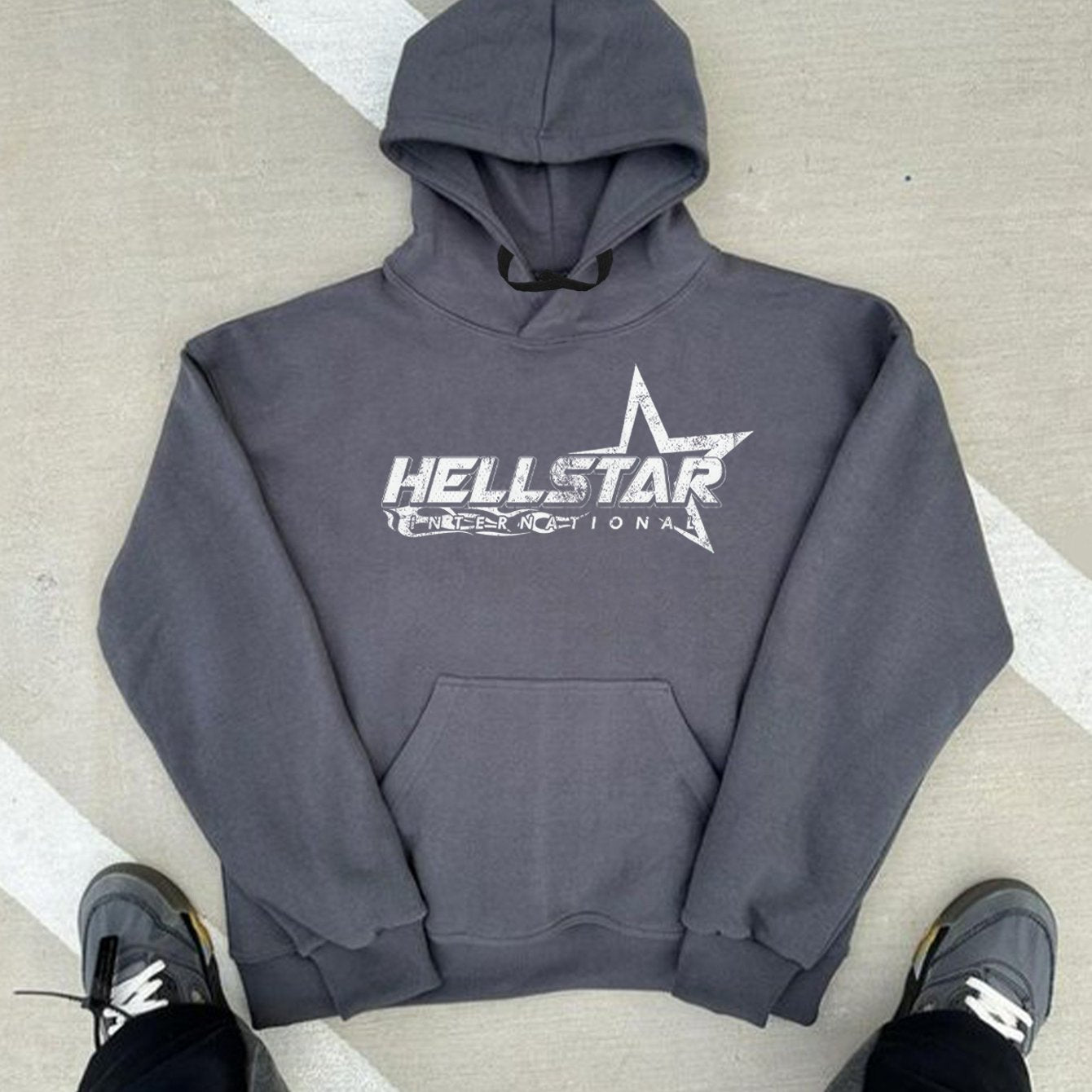 HELL STAR, Men's Cozy Hoodie, Long Sleeve Pullover Hooded Sweatshirt