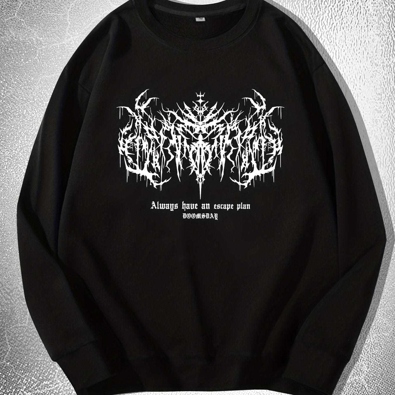 Mens Y2k Skeleton Thorns Graphic Sweatshirt - Comfortable Stretch Pullover