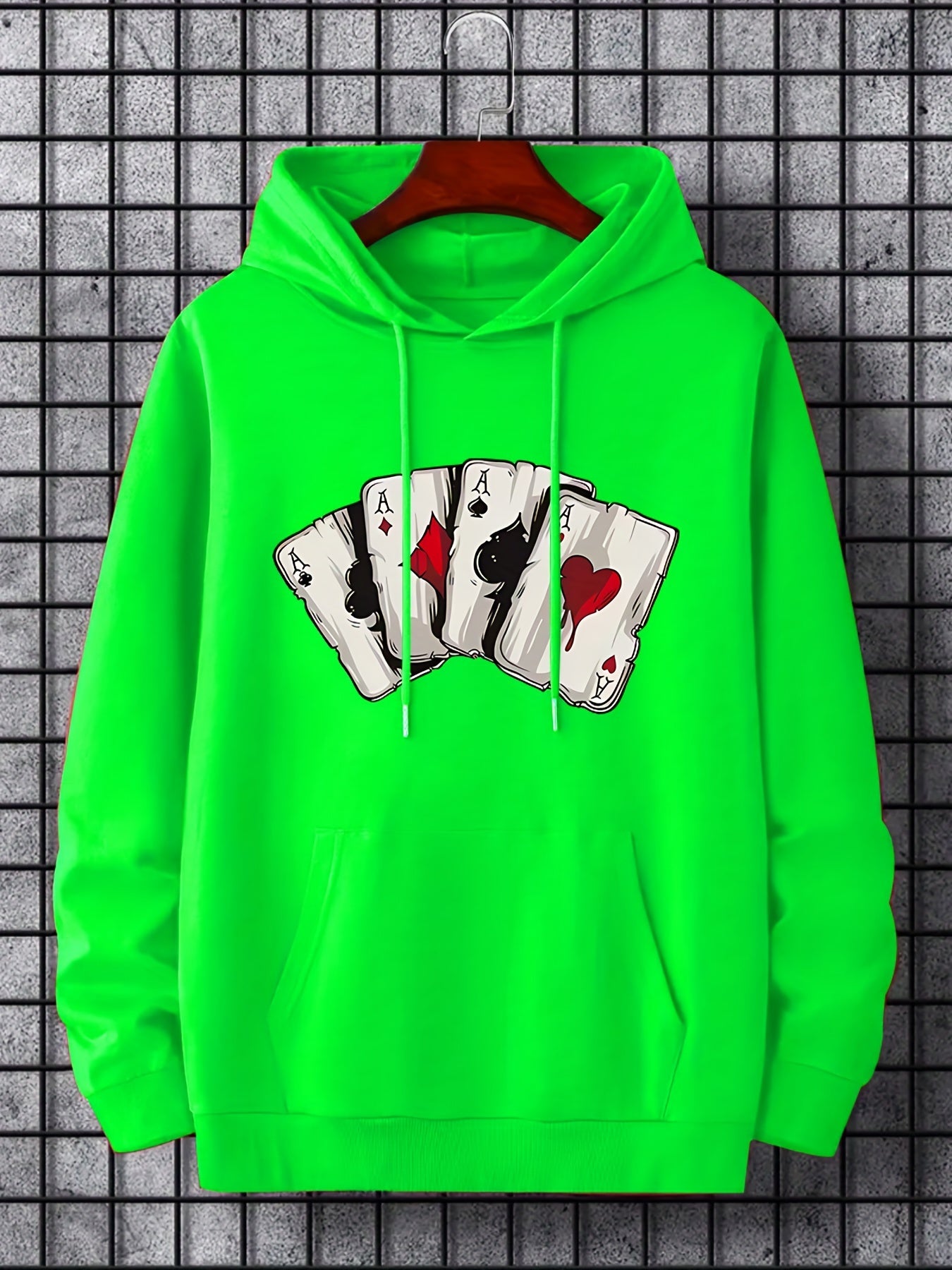 Ace Playing Card Graphic Men's Hoodie - Comfortable