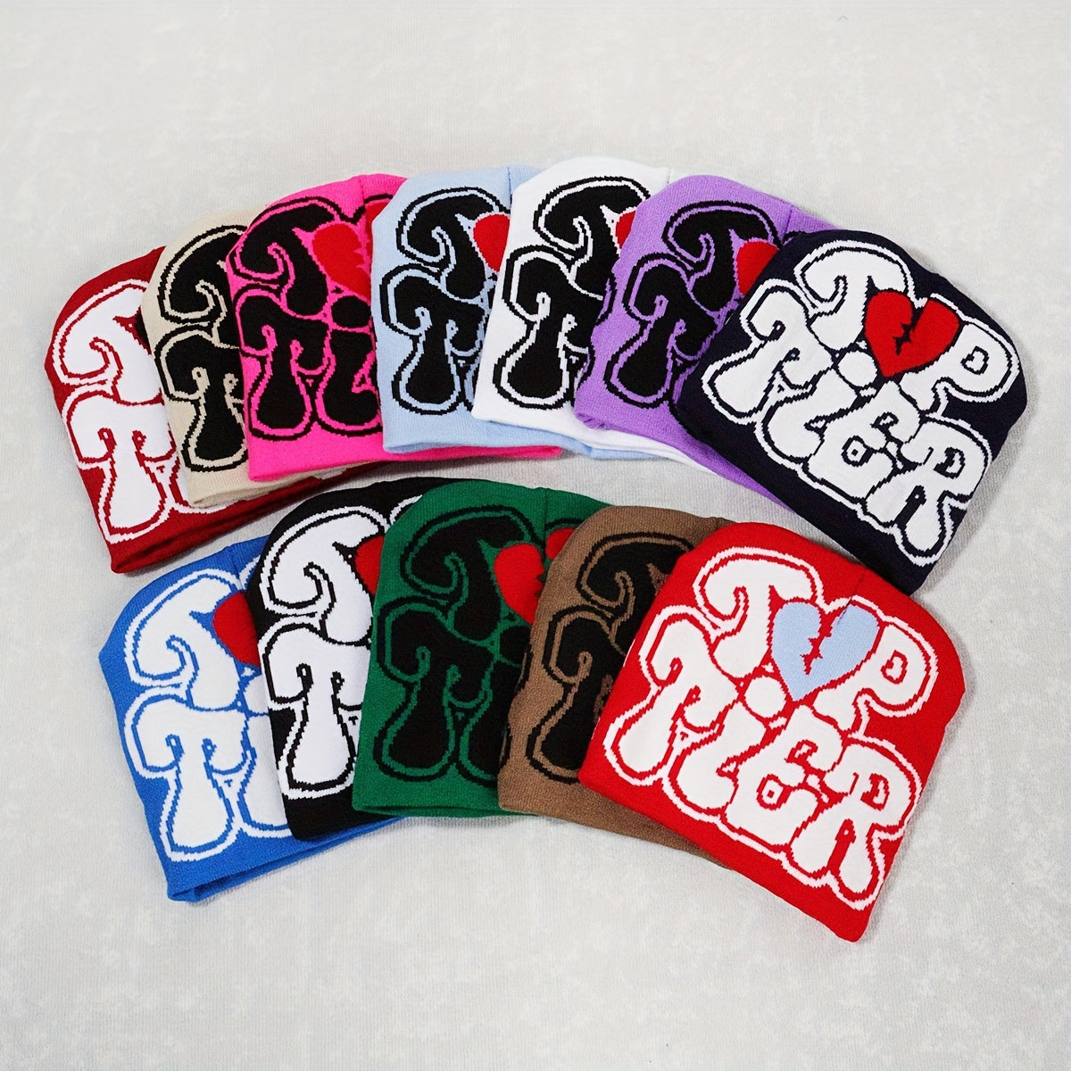 1pc Men's "TOP TIER" Beanie graphic vintage Beanie