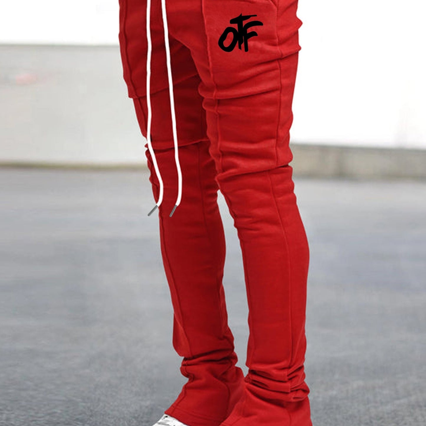 Mens Graphic Flared Sweatpants - Comfort-fit Elastic Waist & Drawstring - Roomy Pockets