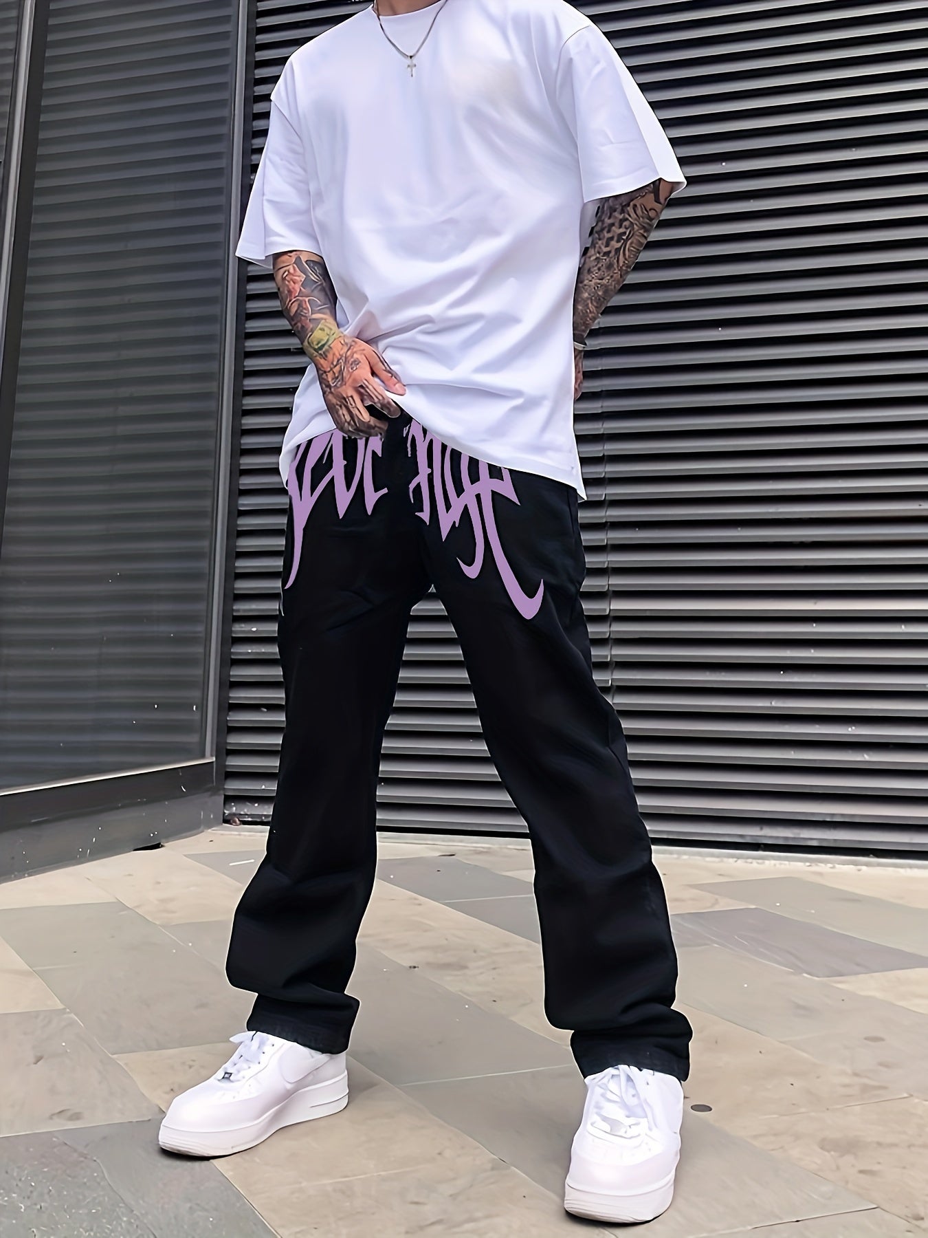 Loose Fit Men's Y2k Casual Jeans, Baggy Street Style