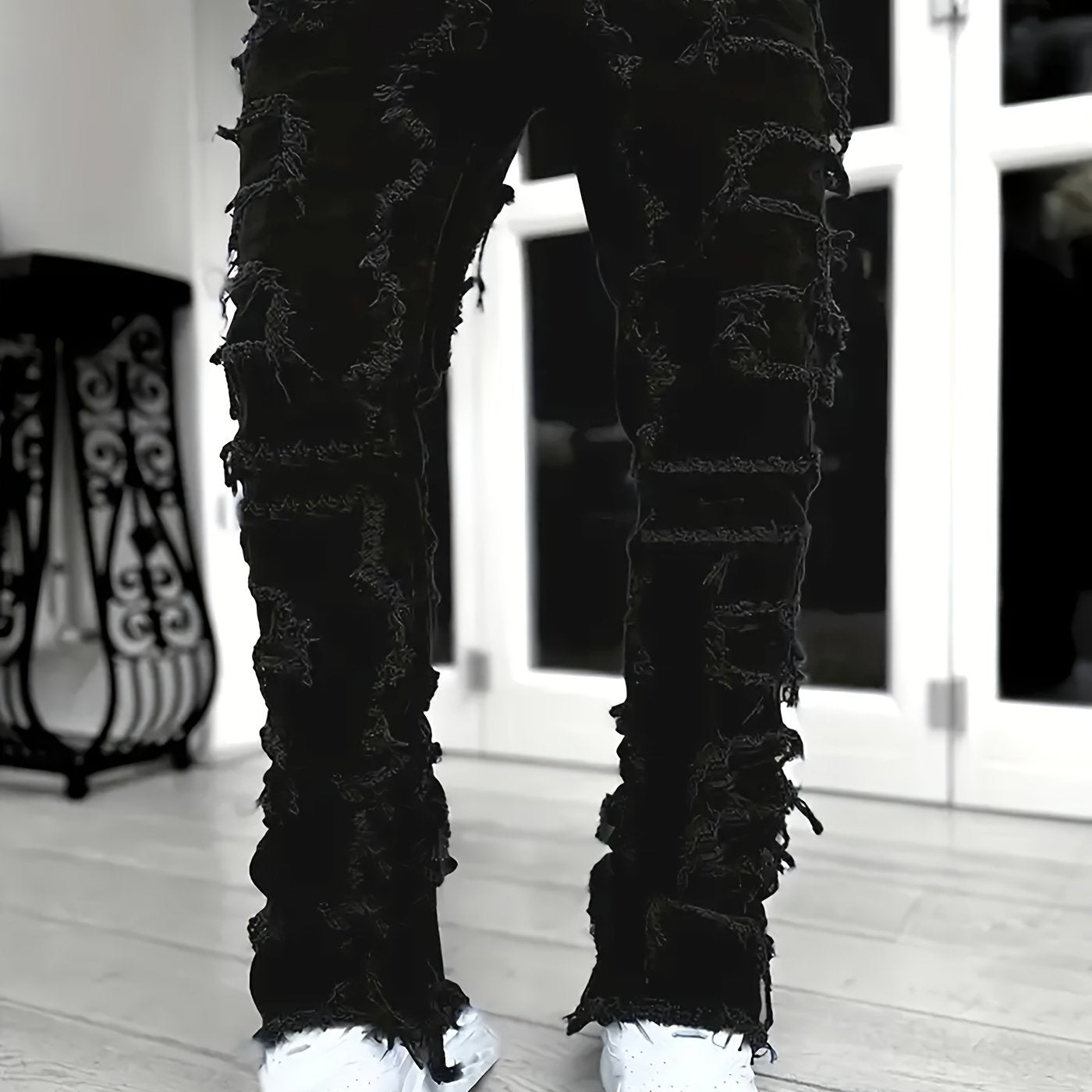 Y2k Style Trim Jeans, Men's Street Style Stretch Denim Pants