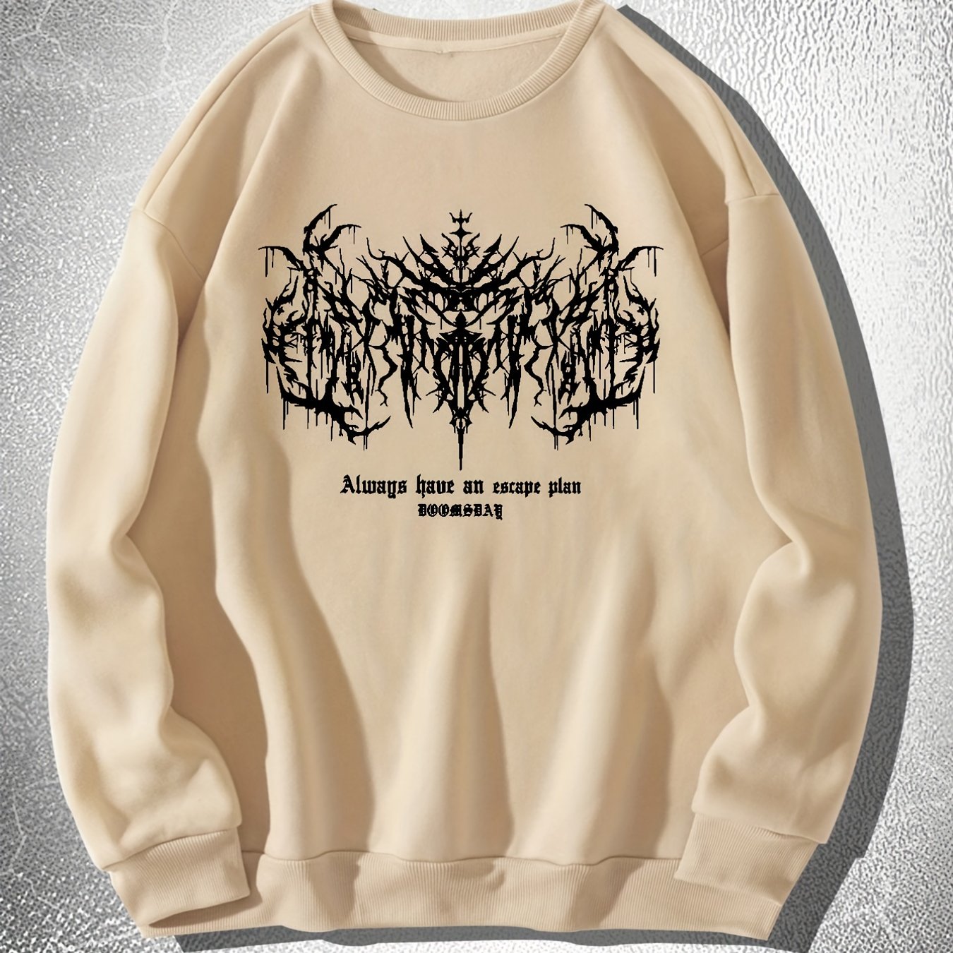 Mens Y2k Skeleton Thorns Graphic Sweatshirt - Comfortable Stretch Pullover