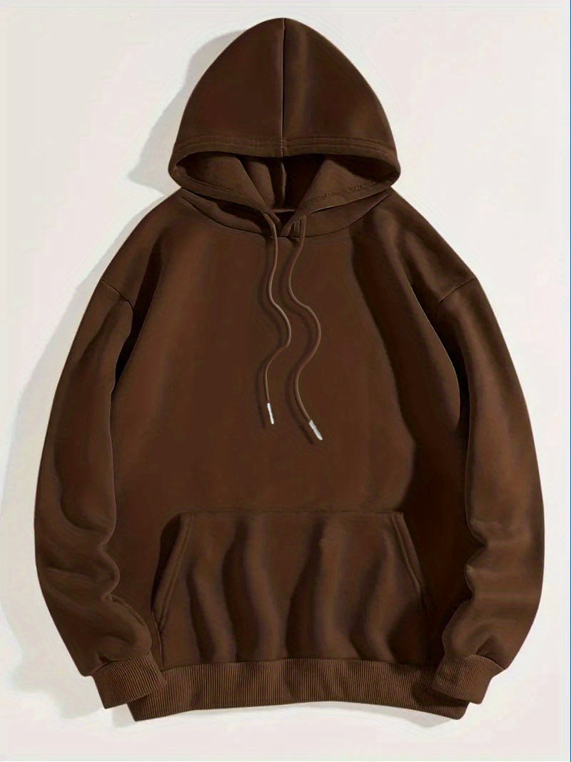 Graphic Long Sleeve Fleece Hooded Sweatshirts, Drawstring With Front Pocket