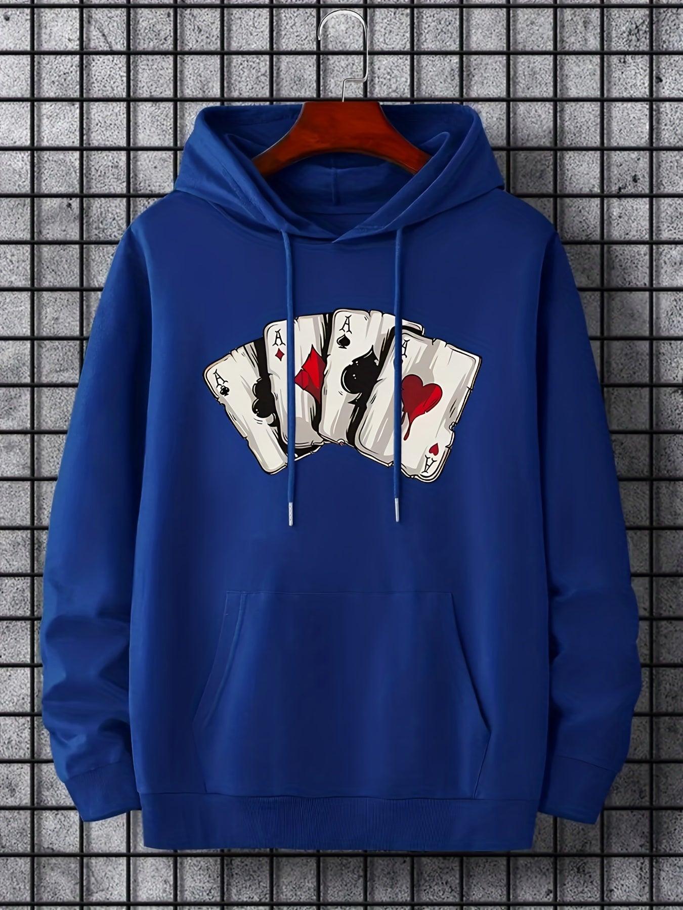 Ace Playing Card Graphic Men's Hoodie - Comfortable