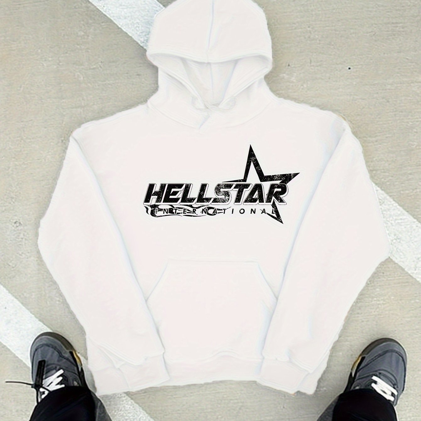 HELL STAR, Men's Cozy Hoodie, Long Sleeve Pullover Hooded Sweatshirt