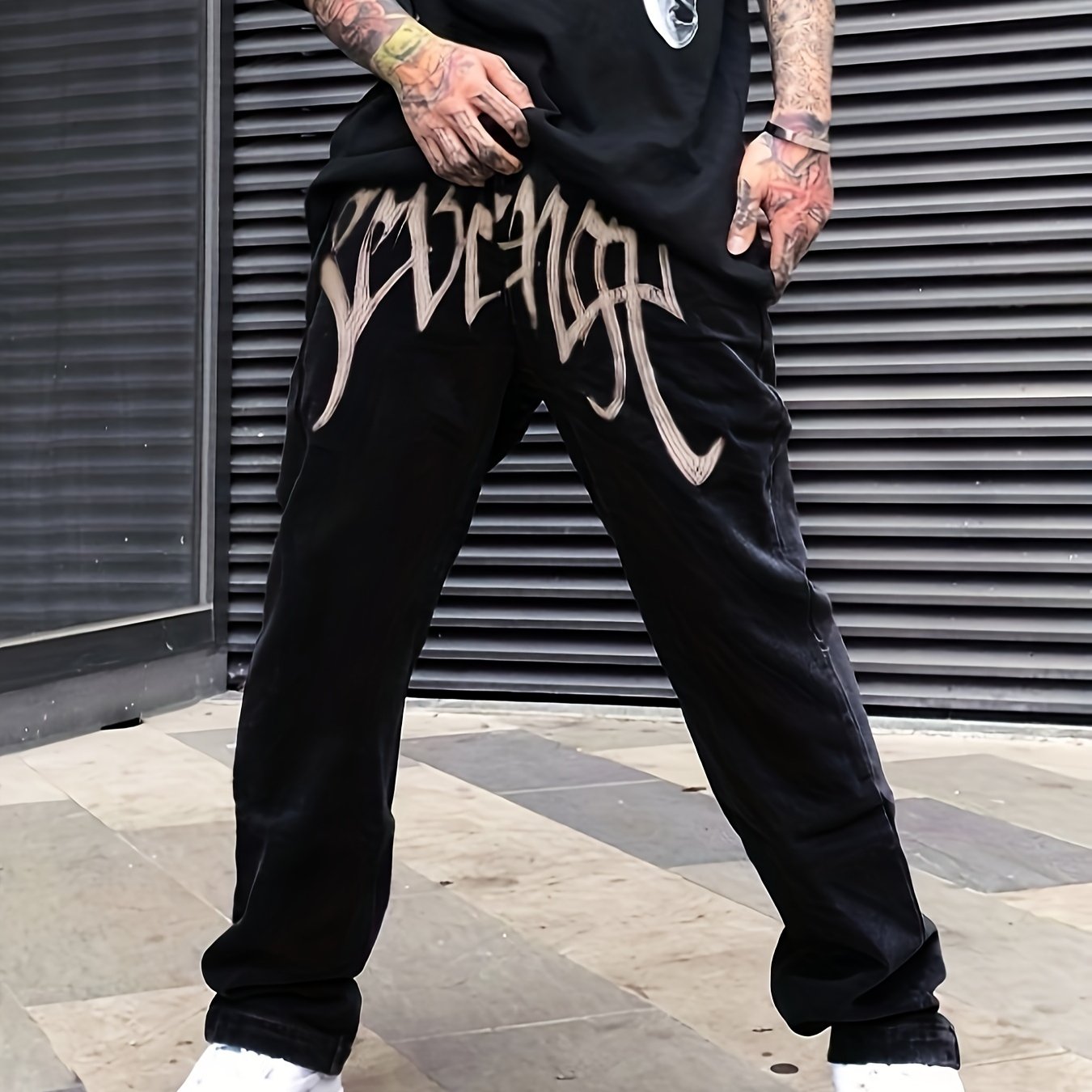 Loose Fit Men's Y2k Casual Jeans, Baggy Street Style