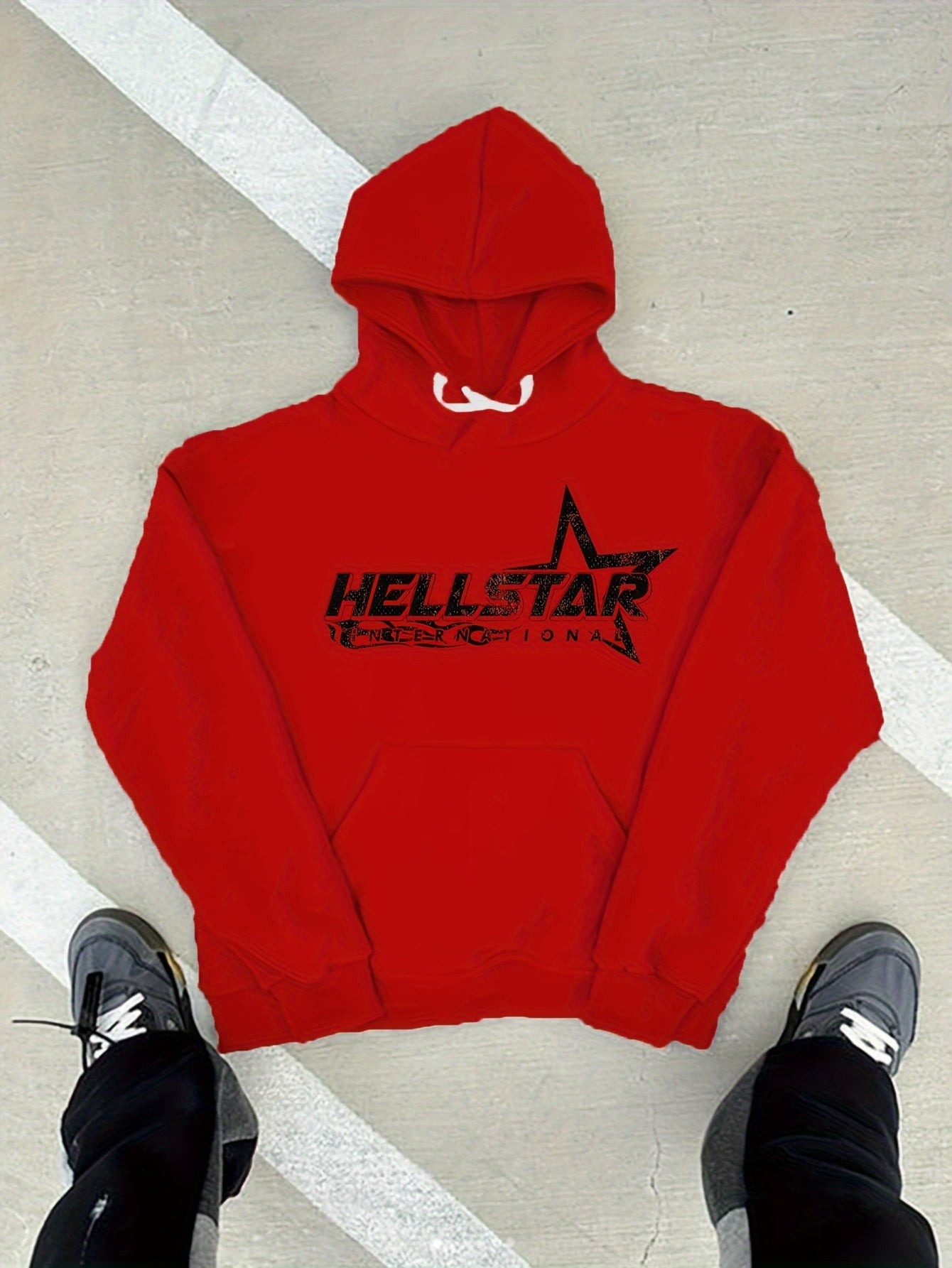 HELL STAR, Men's Cozy Hoodie, Long Sleeve Pullover Hooded Sweatshirt
