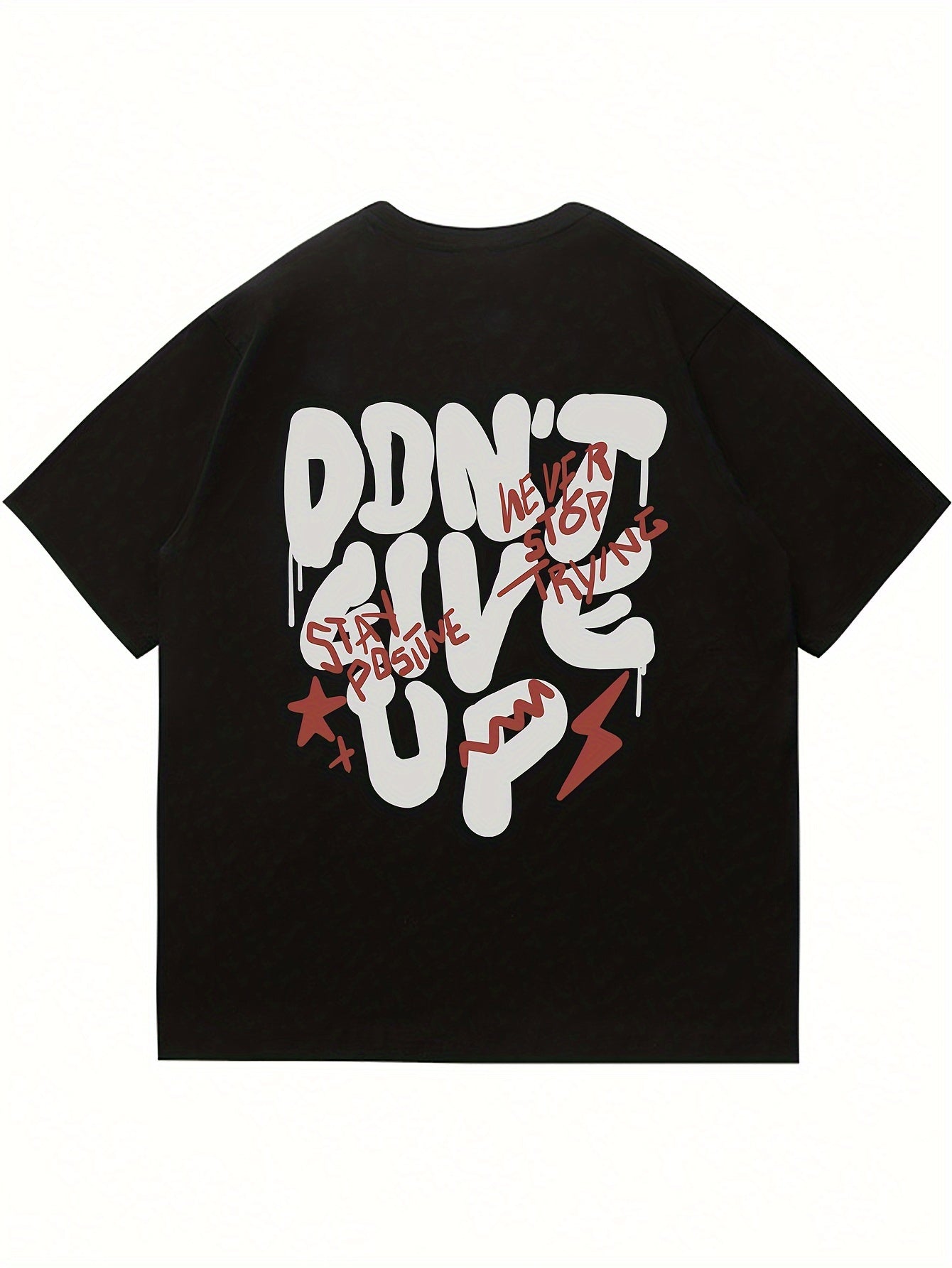 Men's Don'T Give Up Graphic T-shirt, Short Sleeve Crew Neck Tee