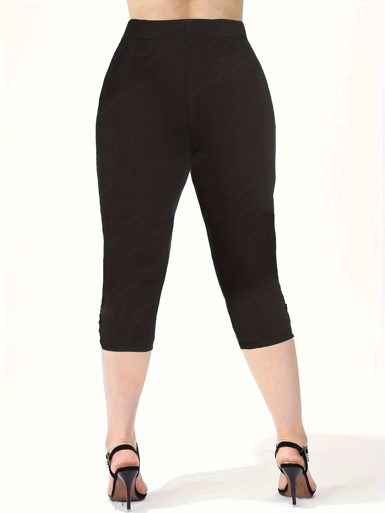Butterfly Skinny Capris Leggings, Casual Crop Leggings