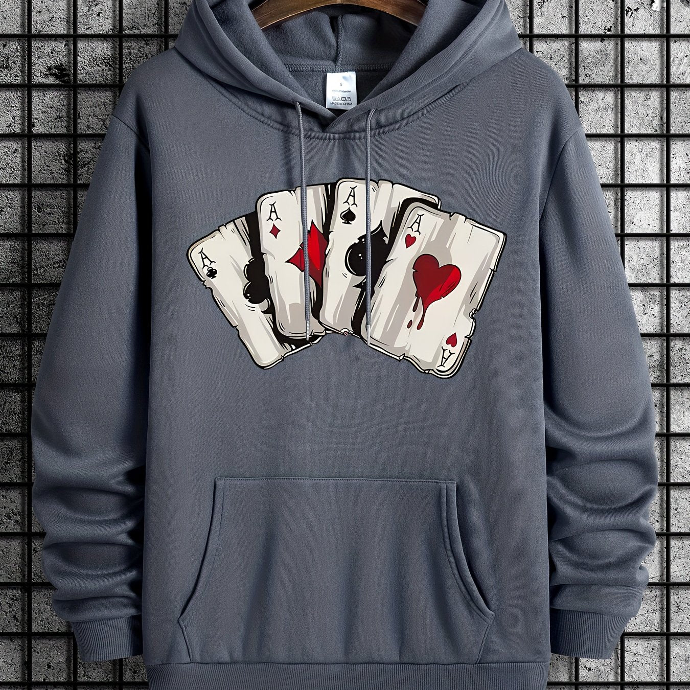 Ace Playing Card Graphic Men's Hoodie - Comfortable