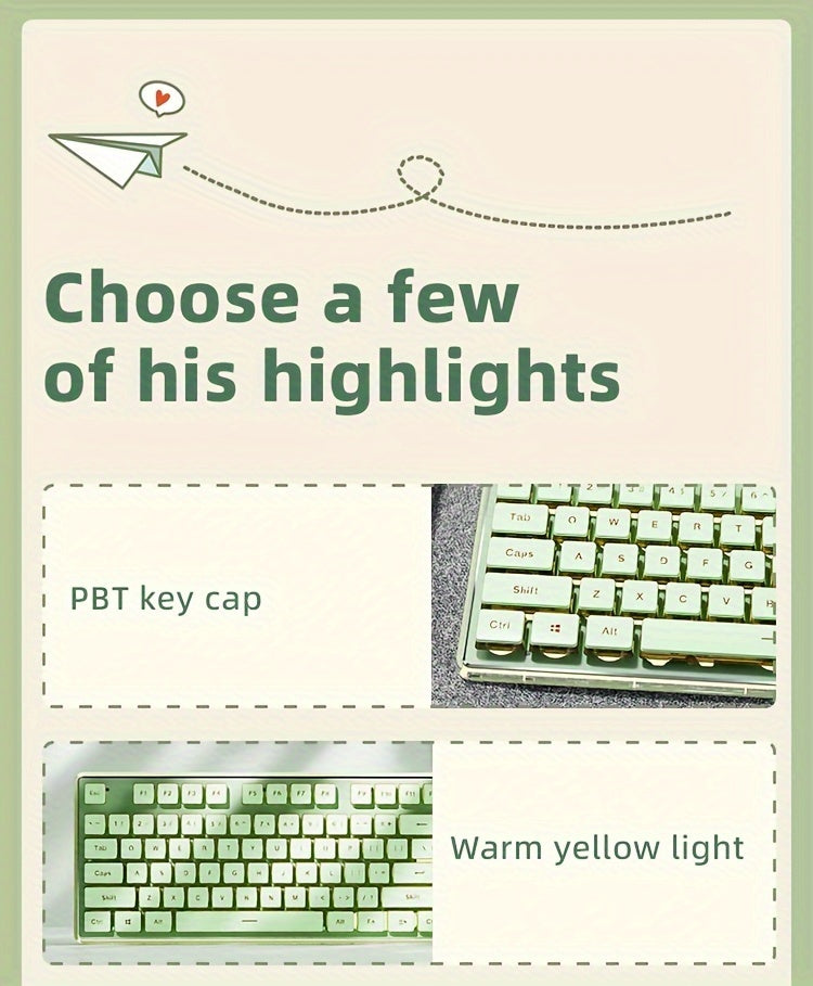 Wired Keyboard | Full Size 104 Quiet Keys, Comfortable Typing with Pudding-Style Keycaps, Durable All-Metal Panel, Soft LED Backlight