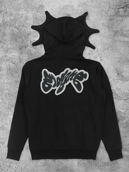 Y2K Women's Hoodie with Star & Letter Embroidery, High Elasticity, Machine Washable, Comfortable Fashion