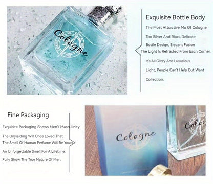 50ml Ocean Pheromones Cologne - Long-Lasting, Light, Fresh, Natural Fragrance for Men,  1.7 Fl. Oz