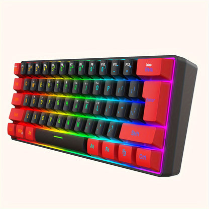 Wired Gaming Keyboard, Small RGB Backlit  Gaming Keyboard, Ultra-Compact Mini Keyboard