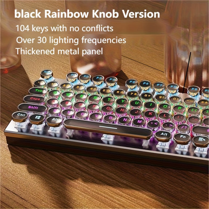 34 Kinds Of Lighting Effects, Real Mechanical Keyboard, Mouse, High Looks, USB, Wired