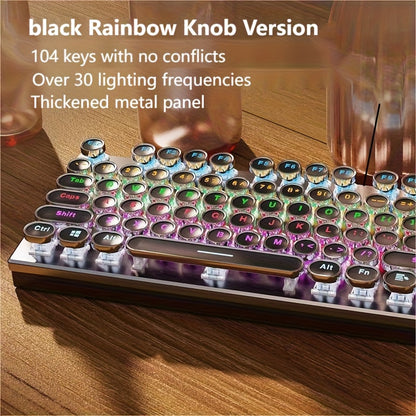 34 Kinds Of Lighting Effects, Real Mechanical Keyboard, Mouse, High Looks, USB, Wired