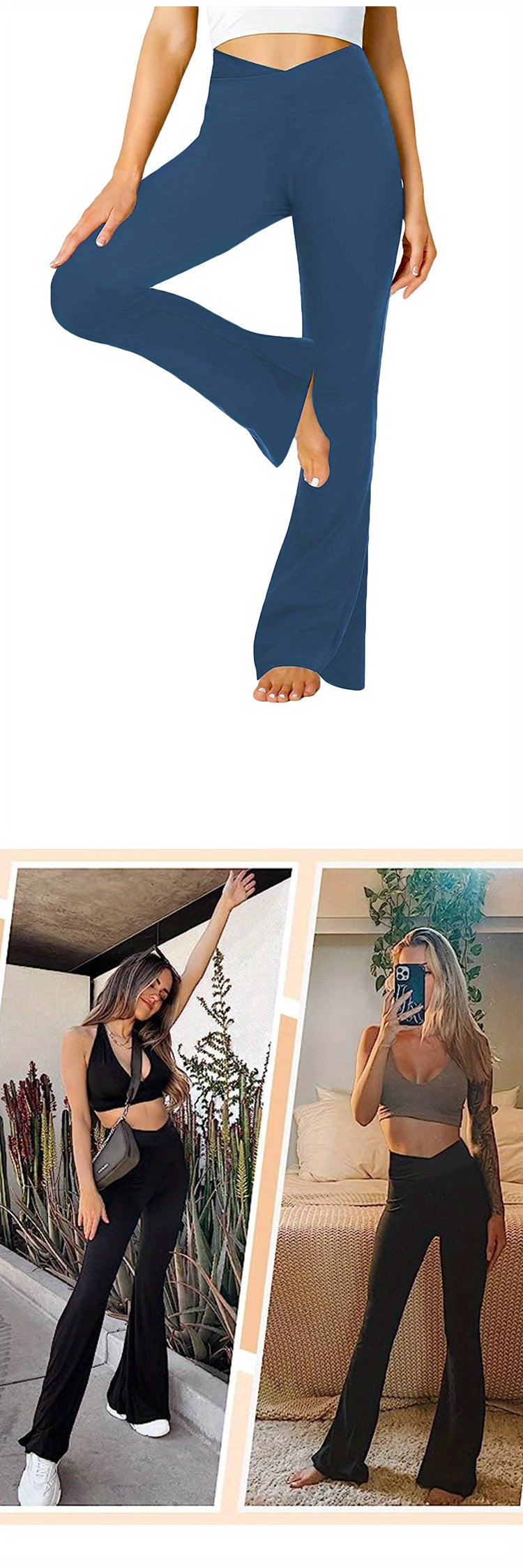 Women's High Waist Flared Leggings - Soft and Comfy