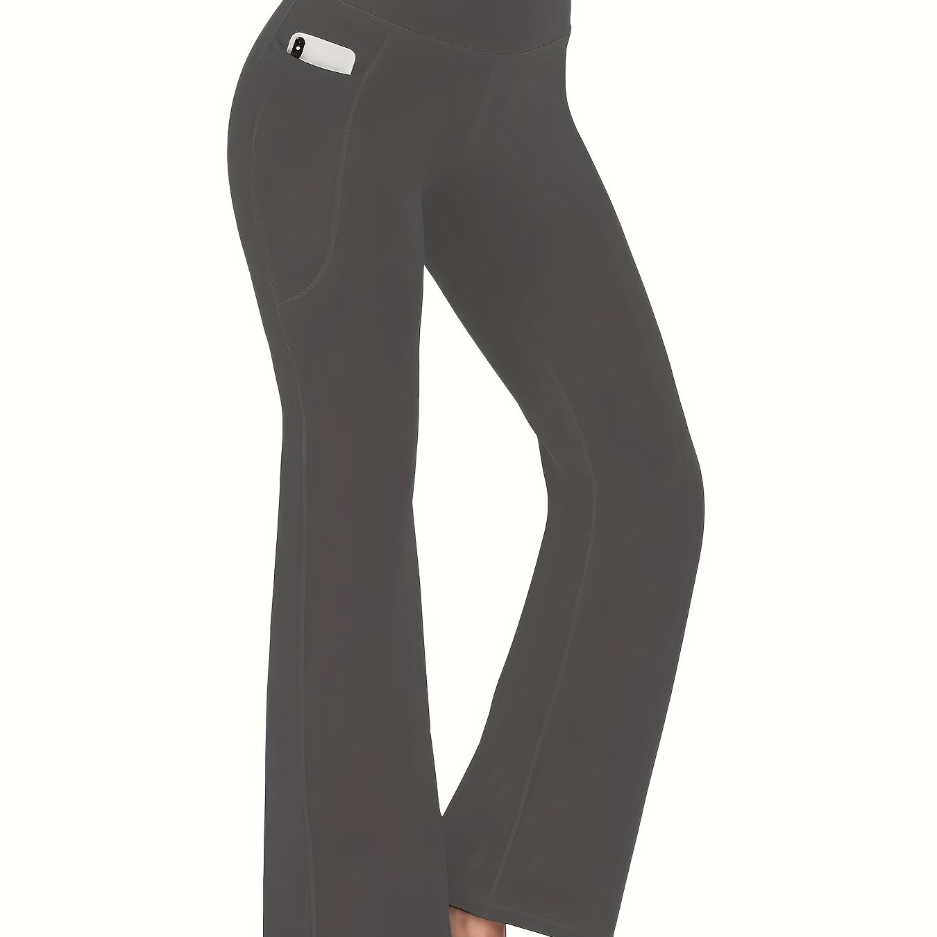 Seamless  Flared Leggings For Women, High Waist Pants With Pockets