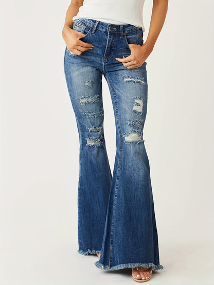Fashionable Flared Leg Jeans - Vintage Casual Style for Women