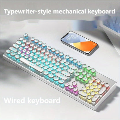 34 Kinds Of Lighting Effects, Real Mechanical Keyboard, Mouse, High Looks, USB, Wired