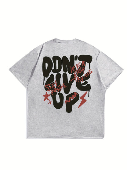 Men's Don'T Give Up Graphic T-shirt, Short Sleeve Crew Neck Tee
