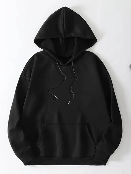 Graphic Long Sleeve Fleece Hooded Sweatshirts, Drawstring With Front Pocket