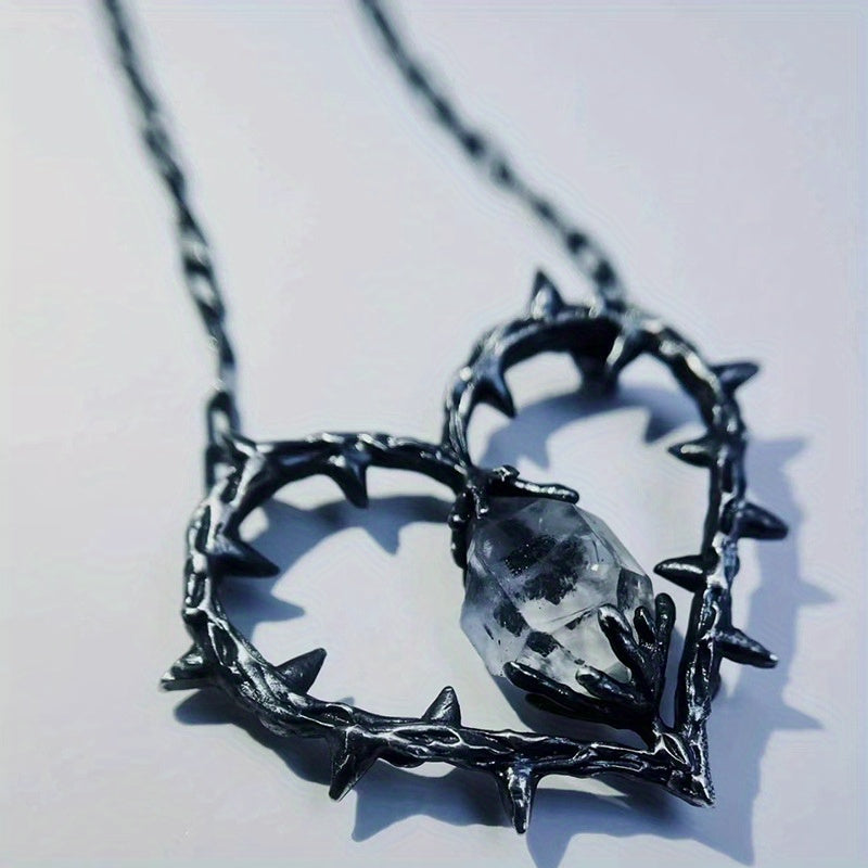 1pc Dark Witch Heart Thorn Pendant Necklace Small Thorn Clavicle Chain