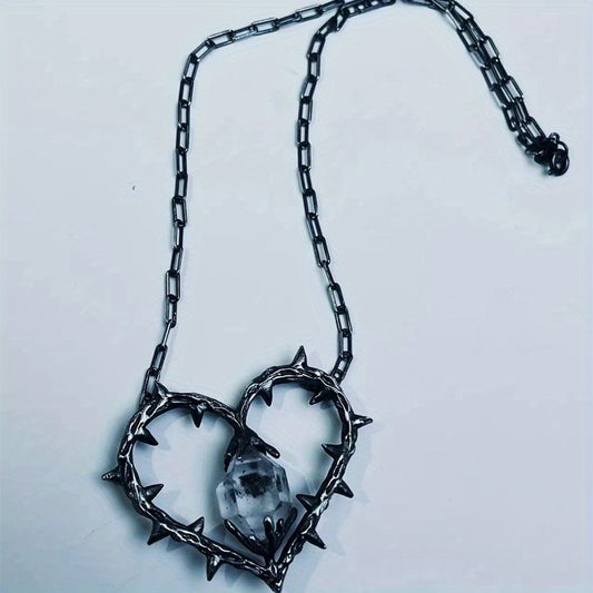 1pc Dark Witch Heart Thorn Pendant Necklace Small Thorn Clavicle Chain