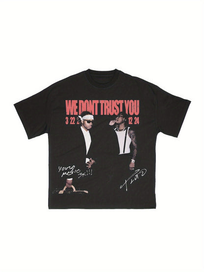 Metro Boomin and Future Graphic Tee - Unisex T-Shirts for Music Lovers with We Don't Trust You Slogan Print - Casual Wear for Everyday Style