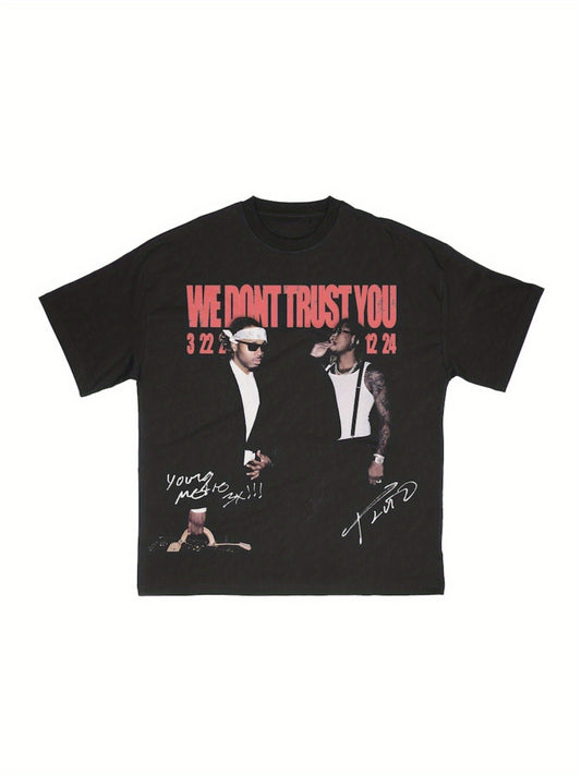 Metro Boomin and Future Graphic Tee - Unisex T-Shirts for Music Lovers with We Don't Trust You Slogan Print - Casual Wear for Everyday Style
